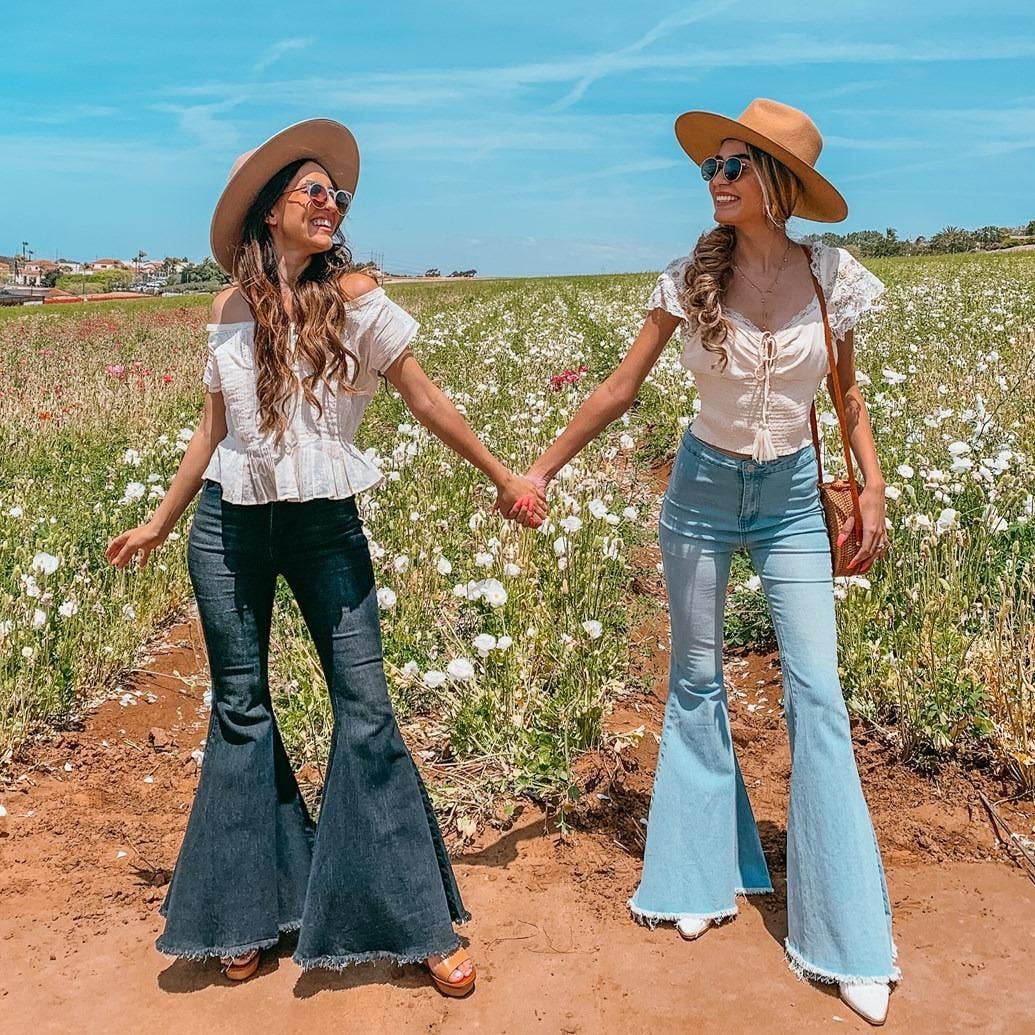 High Waist Denim Bell Bottoms