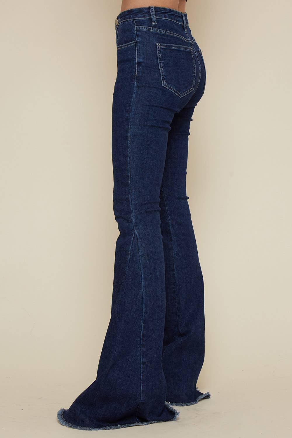 Dark Denim Criss Cross Upsized Bell Bottoms