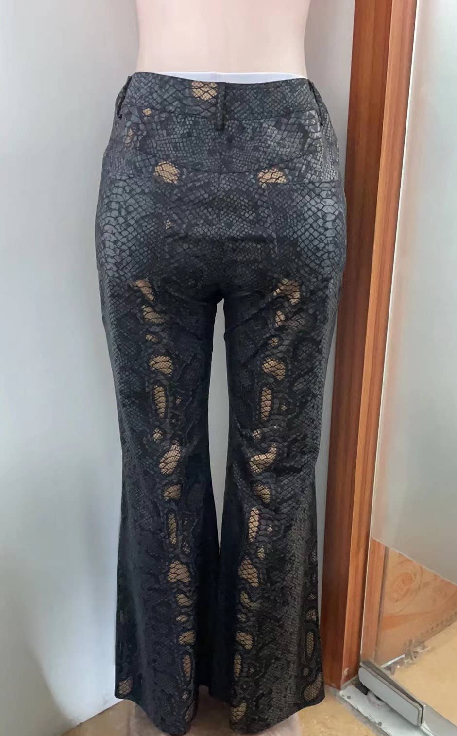 Snake Texture Tight Bell Bottoms