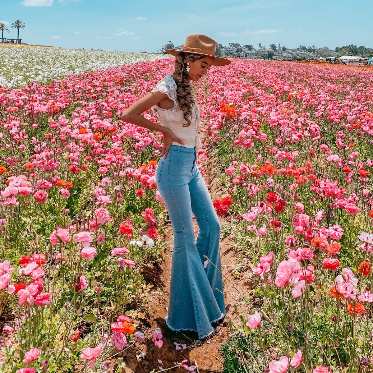 High Waist Denim Bell Bottoms