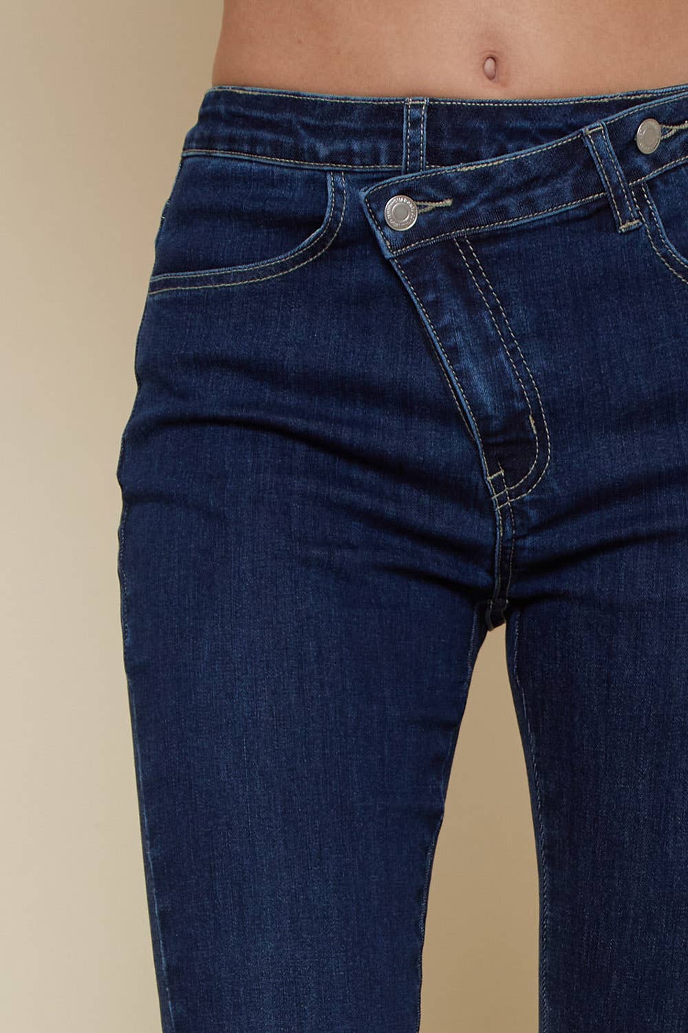 Dark Denim Criss Cross Upsized Bell Bottoms