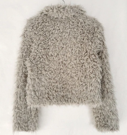 Furry Solid Color Long Sleeve Sexy Jacket
