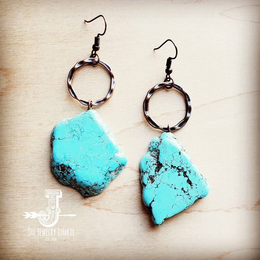 Blue Turquoise Chunky Earrings