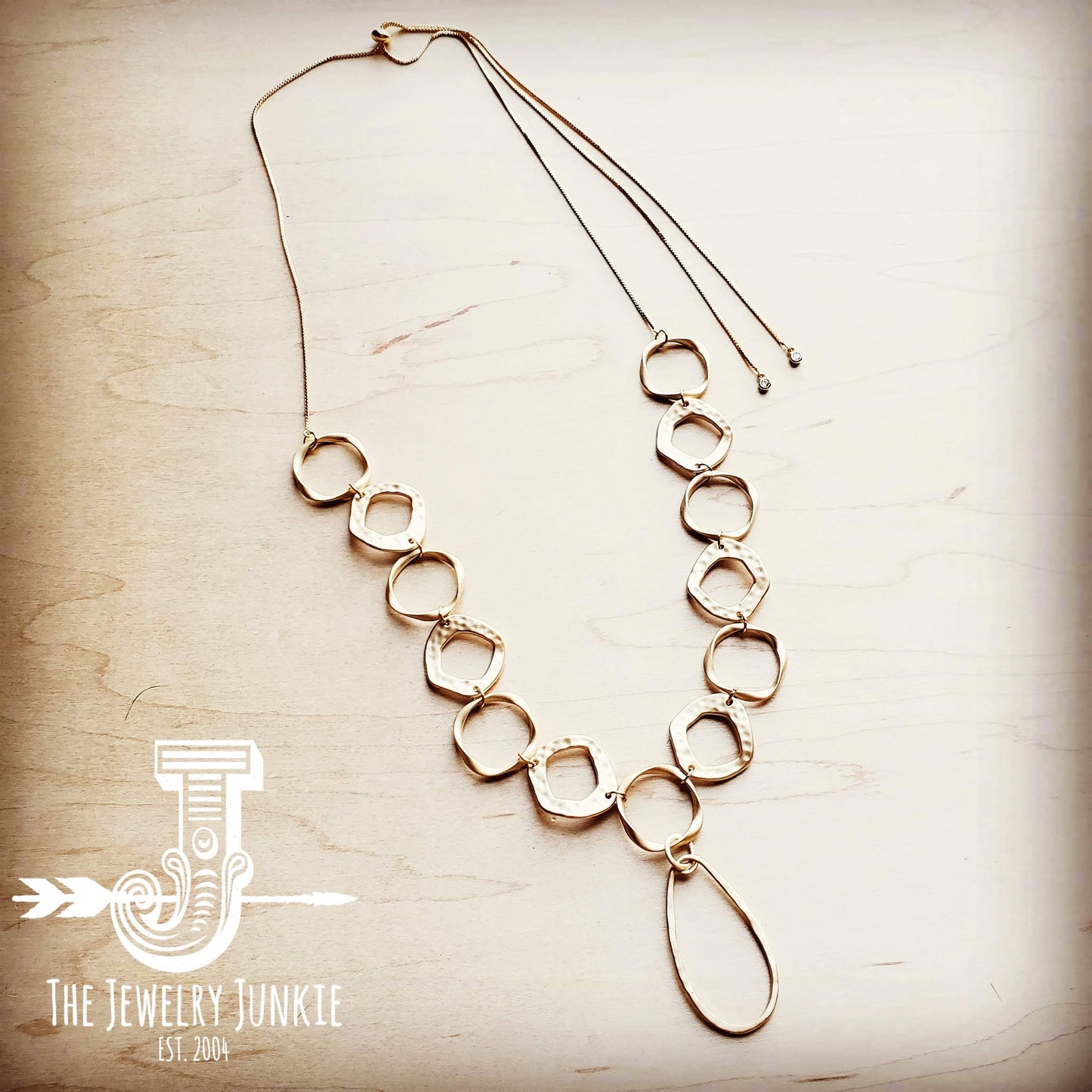 Multi Hoop Necklace with Adjustable Slide Closure