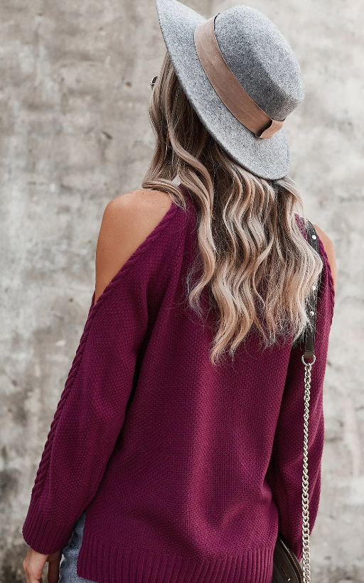 Chic Shoulder Cutout Sweater