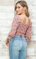 Floral Print Ruched Front Adjustable Tie Crop Top