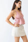 Mauve V-Neck Sleeveless Flare Hem Crop Top