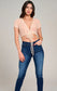 Short Sleeve V-Neck Fuzzy Crop Top