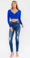 Long Sleeve V-Neck Ribbed Crop Top