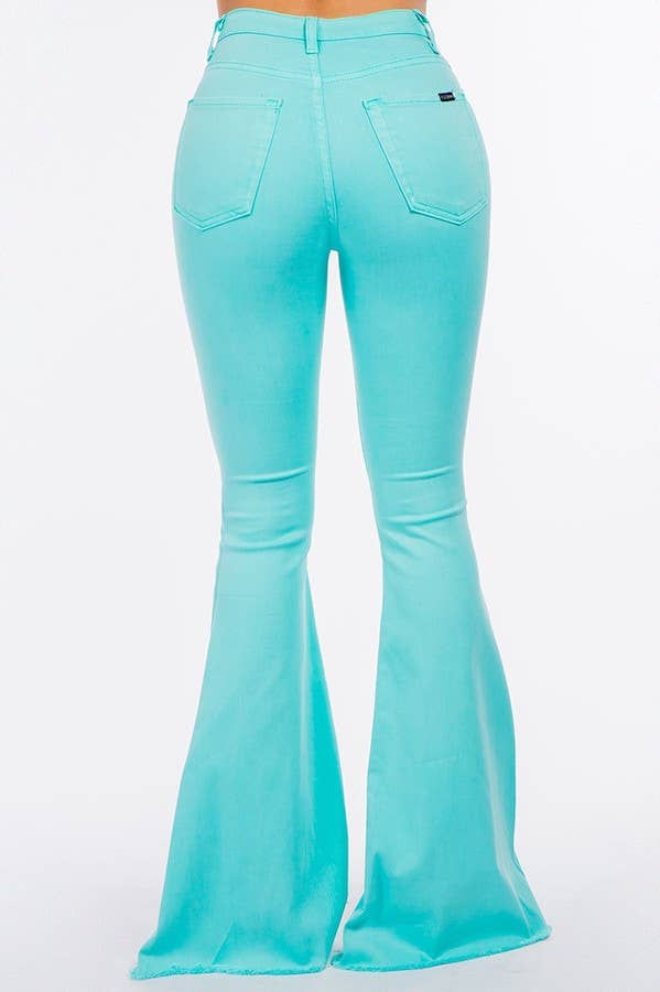 Bell Bottom Jean in Turquoise Mint