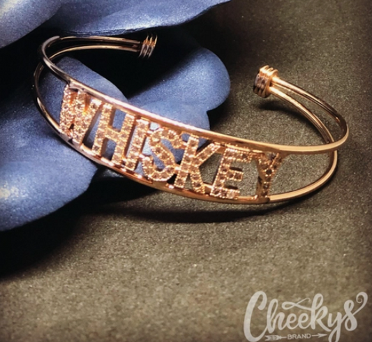 Whiskey Bling Cuff Bracelet in Rose Gold