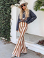 Rust Striped Bellbottom Jeans