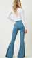 Blue Striped Denim Bell Bottoms