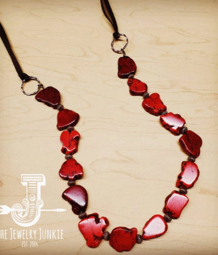 Red Turquoise Slab Necklace