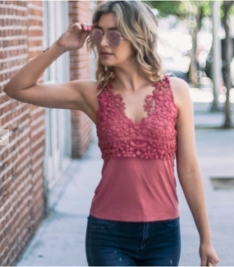 Floral Lace Detailed Cami Sleeveless Top