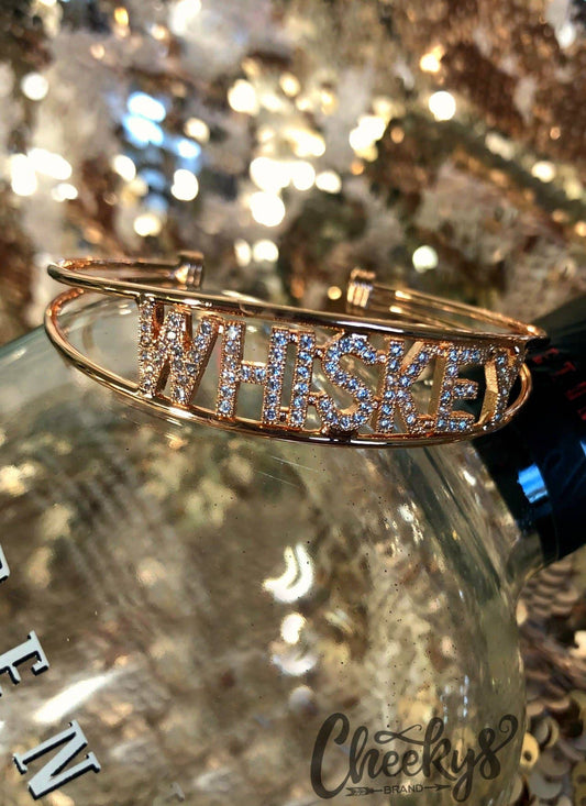 Whiskey Bling Cuff Bracelet in Rose Gold
