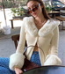 Fashion Fur Collar Acrylic Long Sleeve Outerwear