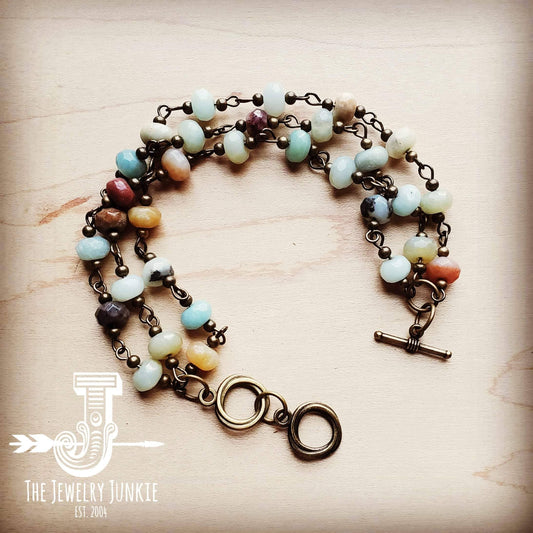 Amazonite Triple Strand Bracelet