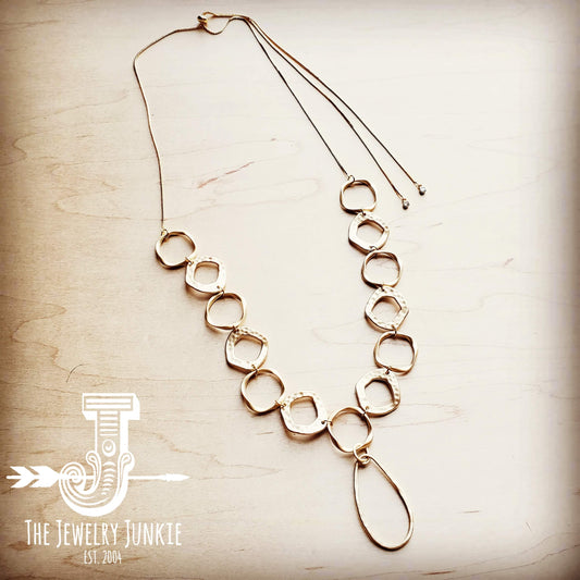 Multi Hoop Necklace with Adjustable Slide Closure